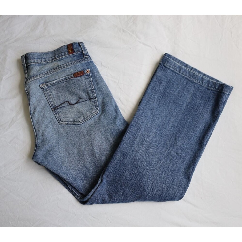 7 For All Mankind 32x29 Relaxed Jeans Men's Made In USA Medium Wash Button Fly
